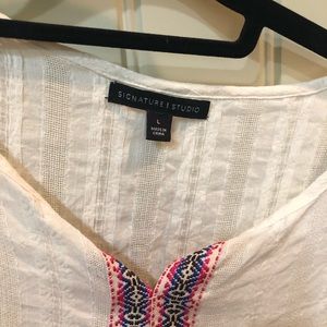 Cream open shoulder top